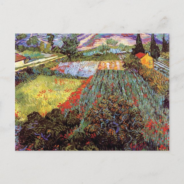 Vincent Van Gogh - Fält med vallmosor Finkonst Vykort (Framsida)