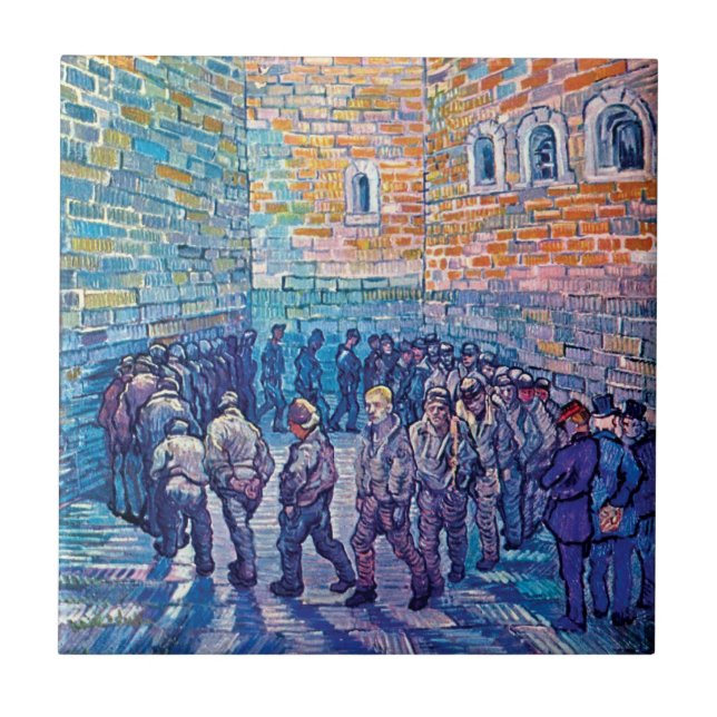 Vincent Van Gogh - Fångar går runt i cirkel Kakelplatta (Framsidan)