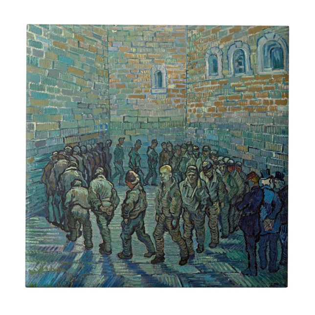 Vincent van Gogh Fångar motionerar keramisk kakel (Framsidan)