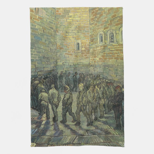 Vincent van Gogh - Fångar på promenad Kökshandduk (Vertikal)