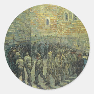 Vincent van Gogh - Fångar på promenad Runt Klistermärke