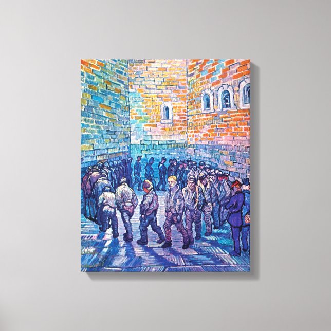 Vincent Van Gogh - Fångar på rundpromenad Canvastryck (Framsida)