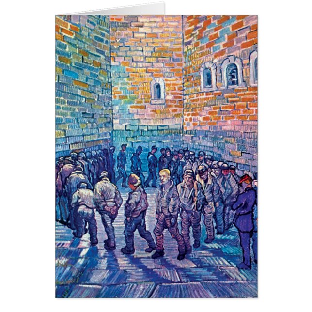 Vincent Van Gogh - Fångar på rundpromenad Hälsningskort (Framsidan)
