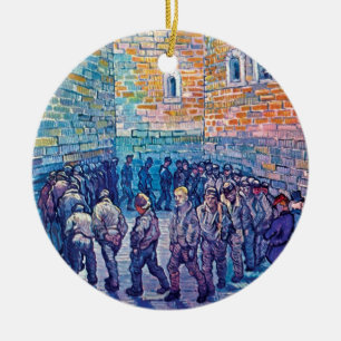 Vincent Van Gogh - Fångar på rundpromenad Julgransprydnad Keramik