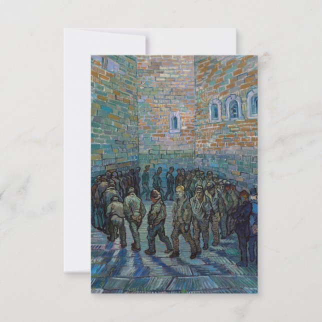 Vincent van Gogh - FängelseCourtyard Tack Kort (Framsida)