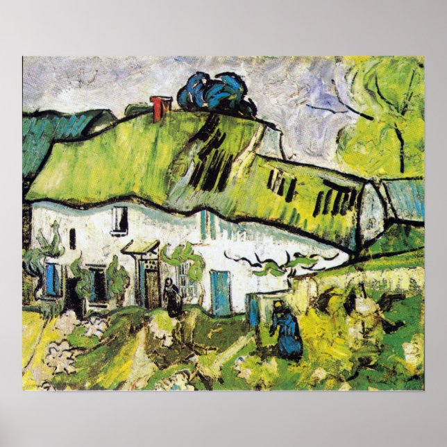 Vincent van Gogh Farmhouse med Two Figurer Poster (Framsidan)