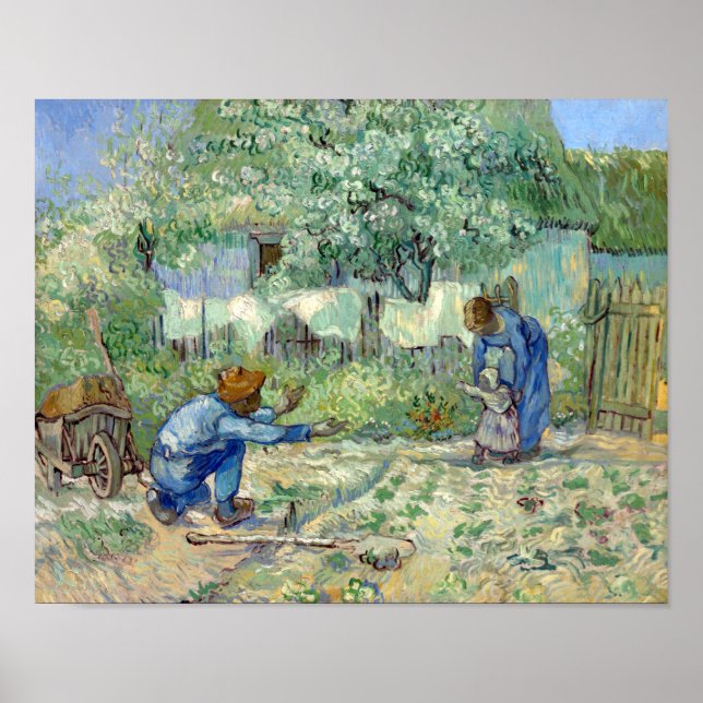Vincent van Gogh First Steeps, efter Millet Poster (Framsidan)