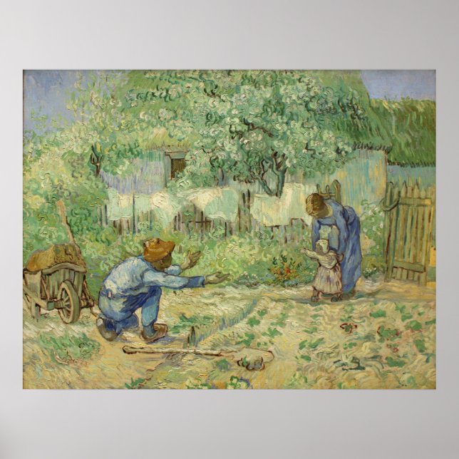 Vincent van Gogh First Steeps, efter Millet Poster (Framsidan)
