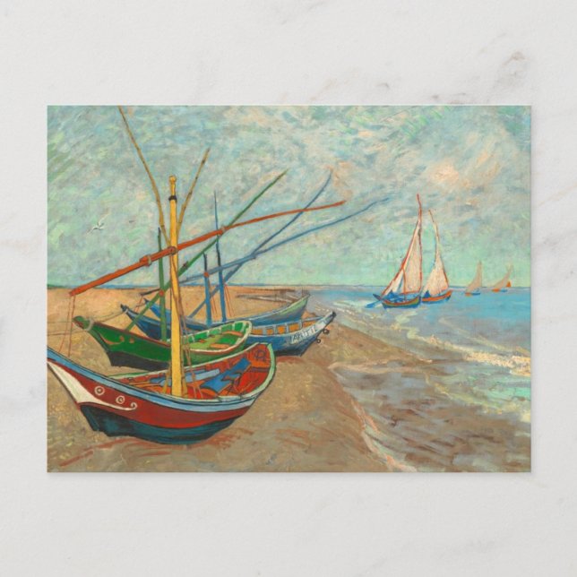 Vincent Van Gogh Fishing Boats Vykort (Framsida)