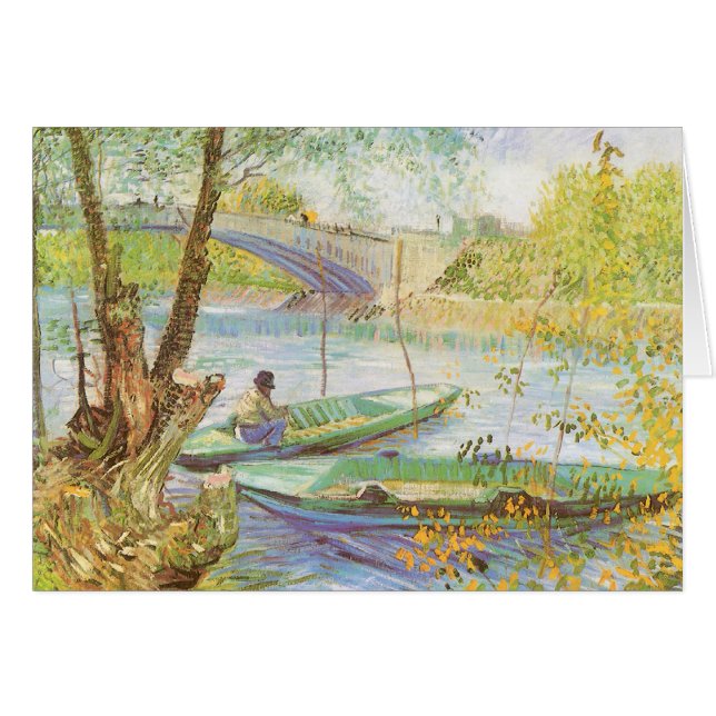 Vincent van Gogh Fishing i Vår, Pont de Clichy Hälsningskort (Framsidan Horizontal)