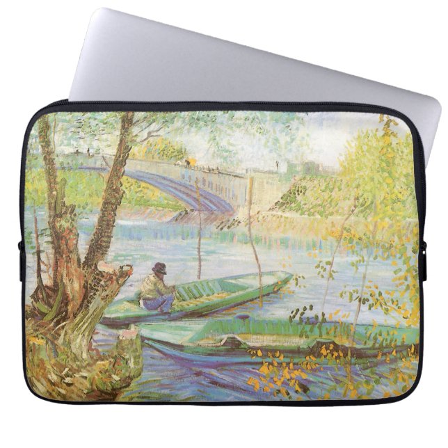 Vincent van Gogh Fishing i Vår, Pont de Clichy Laptop Sleeve (Framsidan)