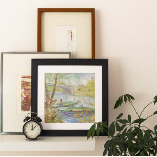 Vincent van Gogh Fishing i Vår, Pont de Clichy Poster