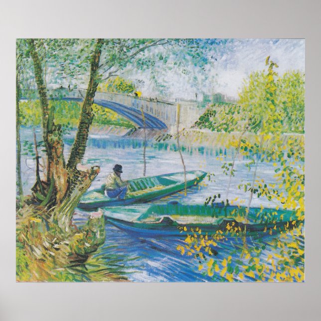 Vincent van Gogh Fishing i Vår, Pont Poster (Framsidan)