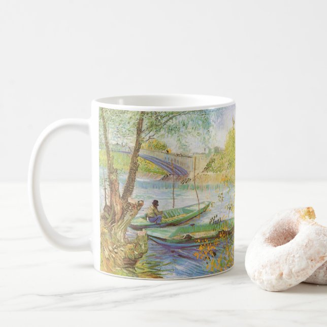 Vincent van Gogh Fiske på våren, Pont de Clichy Kaffemugg (Med munk)