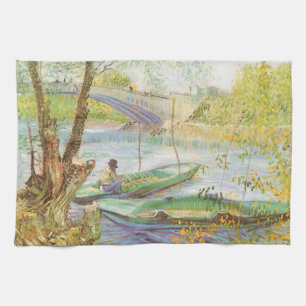 Vincent van Gogh Fiske på våren, Pont de Clichy Kökshandduk