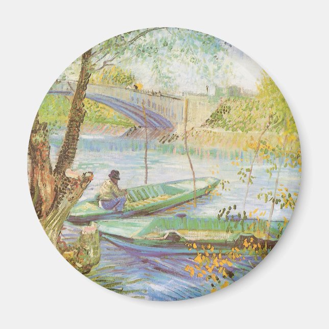 Vincent van Gogh Fiske på våren, Pont de Clichy Magnet (Framsidan)