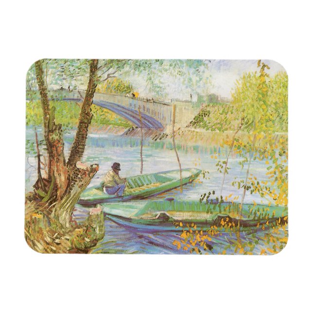 Vincent van Gogh Fiske på våren, Pont de Clichy Magnet (Horisontell)