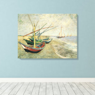 Vincent van Gogh - Fiskebåtar på stranden Canvastryck