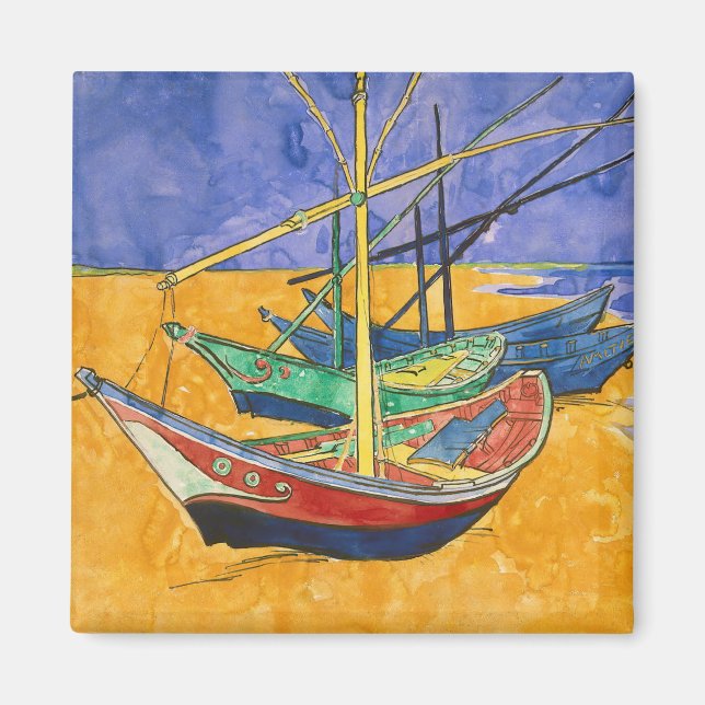 Vincent van Gogh - Fiskebåtar på stranden Magnet (Framsidan)