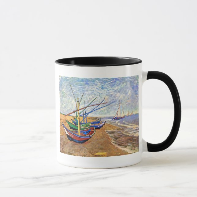 Vincent Van Gogh - Fiskebåtar på stranden Mugg (Höger)