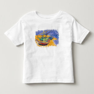 Vincent Van Gogh fiskebåtar på stranden T-shirt