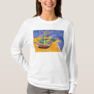 Vincent Van Gogh fiskebåtar på stranden Tee Shirt
