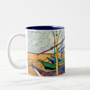 Vincent Van Gogh - Fiskebåtar på stranden Två-Tonad Mugg