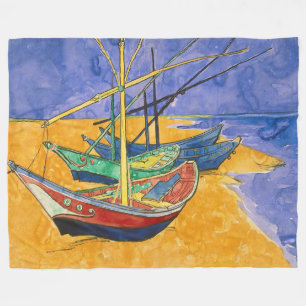 Vincent van Gogh - Fiskebåtar vid stranden Fleecefilt
