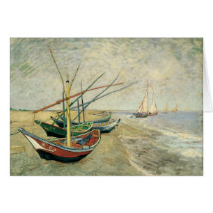 Vincent van Gogh - Fiskebåtar vid stranden Hälsningskort