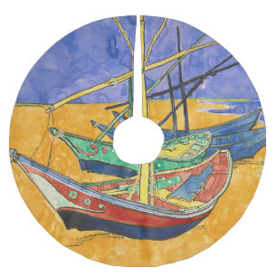 Vincent van Gogh - Fiskebåtar vid stranden Julgransmatta Borstad Polyester