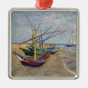 Vincent van Gogh - Fiskebåtar vid stranden Julgransprydnad Metall