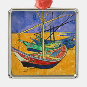 Vincent van Gogh - Fiskebåtar vid stranden Julgransprydnad Metall