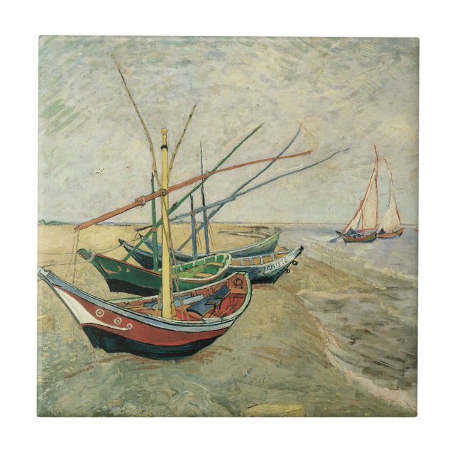 Vincent van Gogh - Fiskebåtar vid stranden Kakelplatta (Framsidan)