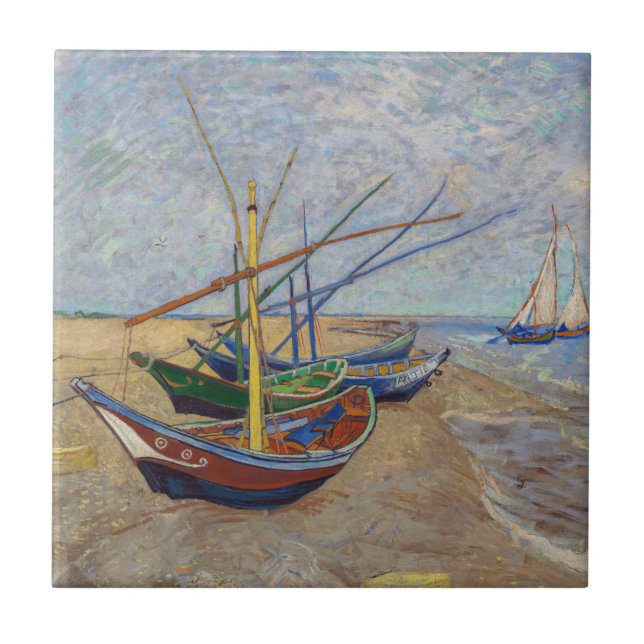 Vincent van Gogh - Fiskebåtar vid stranden Kakelplatta (Framsidan)