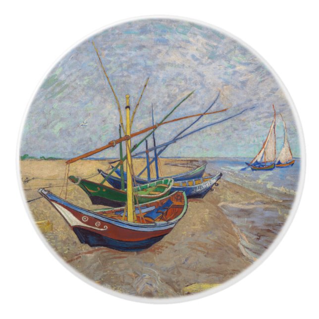 Vincent van Gogh - Fiskebåtar vid stranden Knopp (Framsidan)