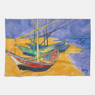 Vincent van Gogh - Fiskebåtar vid stranden Kökshandduk