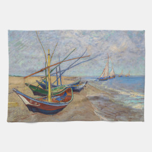 Vincent van Gogh - Fiskebåtar vid stranden Kökshandduk