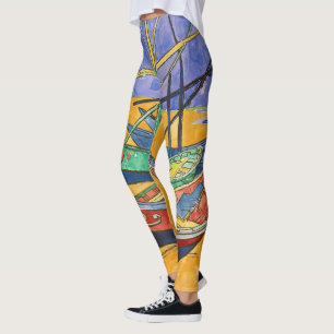 Vincent van Gogh - Fiskebåtar vid stranden Leggings