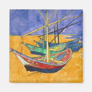 Vincent van Gogh - Fiskebåtar vid stranden Magnet
