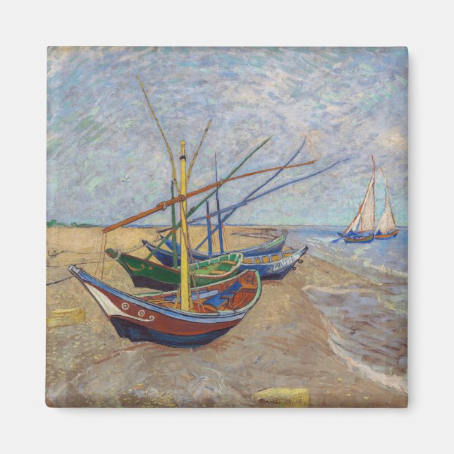 Vincent van Gogh - Fiskebåtar vid stranden Magnet (Framsidan)