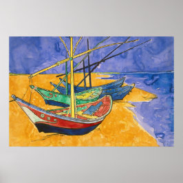 Vincent van Gogh - Fiskebåtar vid stranden Poster