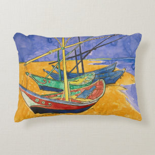 Vincent van Gogh - Fiskebåtar vid stranden Prydnadskudde