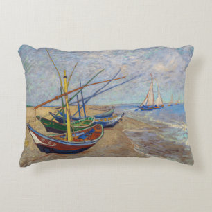 Vincent van Gogh - Fiskebåtar vid stranden Prydnadskudde