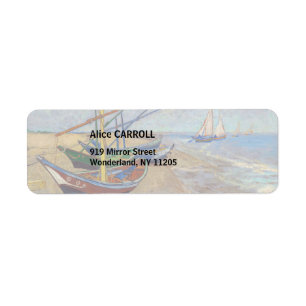Vincent van Gogh - Fiskebåtar vid stranden Returadress Etikett