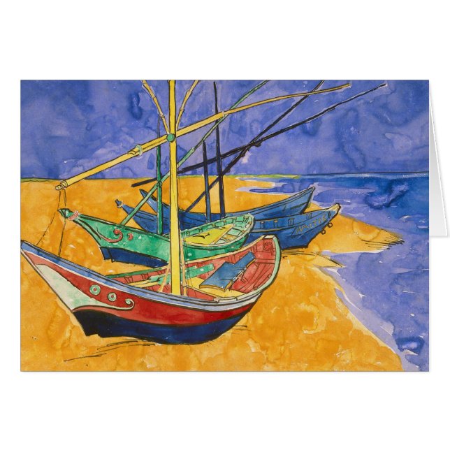Vincent van Gogh | Fiskefartyg vid stranden Hälsningskort (Framsidan Horizontal)