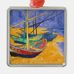 Vincent van Gogh Fiskefartyg vid stranden Julgransprydnad Metall
