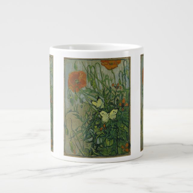 Vincent van Gogh - Fjärilar och vallmor Jumbo Mugg (Framsidan)