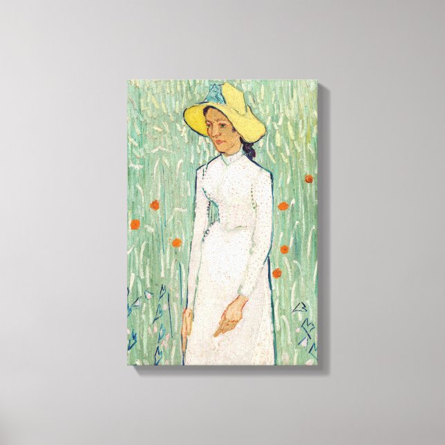 Vincent van Gogh - Flicka i vitt Canvastryck (Framsida)