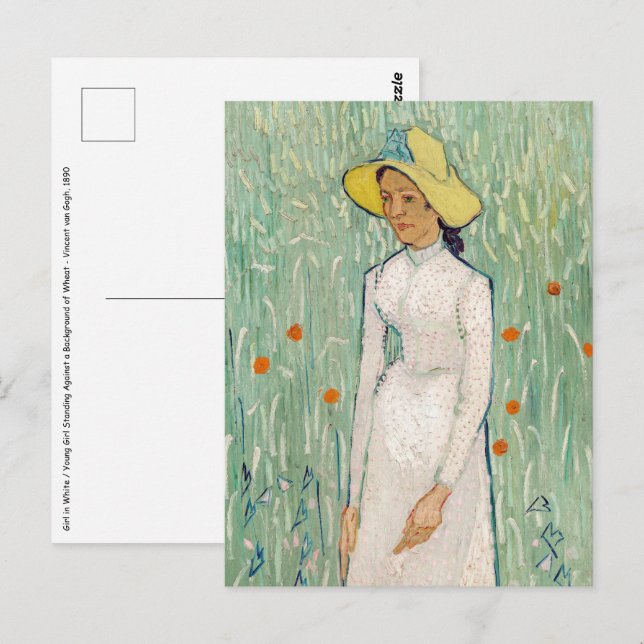 Vincent van Gogh - Flicka i vitt Vykort (Fram/baksida)