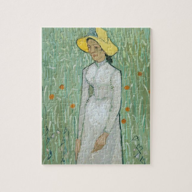 Vincent van Gogh| Flickan i vitt, 1890 Pussel (Vertikal)
